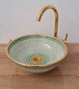 Picture of Handmade 14K Gold & Ceramic Bathroom Sink – Moroccan Vessel Basin | Customizable Fish Scales Countertop Wash Basin