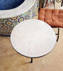 Picture of All White Handmade Outdoor Coffee Table - Complicated Mosaic Pattern Off White Table - Bistro Table GIFT