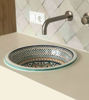 Picture of 14" Custom Ceramic Sink, Bathroom Washbasin handpainted outside & inside