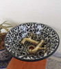 Picture of Custom Ceramic Basin Sink with Unlacquered Brass Faucet – Handmade Moroccan Vessel Sink & Wall-Mount Faucets for Bathroom Remodel