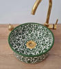 Picture of 14 Karat Gold & Green Flower Washbasin Ceramic Bathroom Vessel 14k Gold Luxury Decor