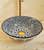 Picture of Handcrafted Farmhouse KHEL Basin - Mid-Century Modern Vanity Sink - Brushed Solid Brass Rim - Fish Scales Minimalist Design Sink + Gift