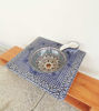 Picture of Customizable Ceramic & Mosaic Wall-Mounted Console Sink – Handmade Antique Washbasin in Mid-Century Style