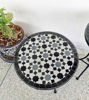 Picture of Black & White Mosaic Coffee Table – Custom Round Handmade Moroccan Zellige Table for Patio or Living Room