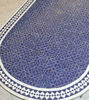 Picture of Custom Made Oval Mosaic Table - Crafts Mosaic Table - Blue Mosaic Table - Mid Century Zellije Table - Handmade Solid Outdoor Table GIFT Idea