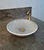 Picture of CUSTOMIZABLE Black & White Ceramic Vessel sink, Fish Scales Pattern