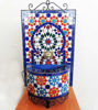Handmade Moroccan wall fountain with vibrant mosaic tiles, designed for indoor or outdoor use, featuring a calming water flow.