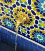 Picture of Customizable Moroccan Mosaic Wall Water Fountain – Handmade Mid-Century Outdoor Decor