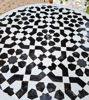Picture of Customizable Black & White Mosaic Table – Handmade Moroccan Round Coffee Table for Indoor & Outdoor Decor