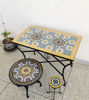 Picture of Customizable Moroccan Mosaic Table Top – Handmade Zellige Patio Dining Table for Mid Century Decor