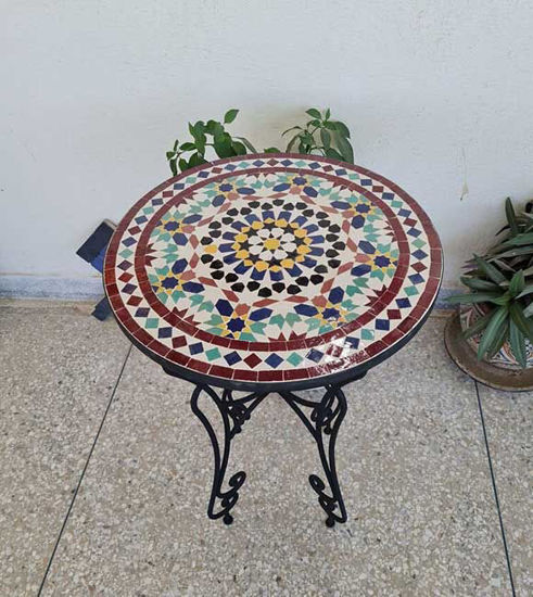 Picture of Handcrafted Mosaic Table - Mid Century Modern Mosaic Table Art