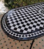 Picture of CUSTOMIZABLE Oval Mosaic Table - Crafts Mosaic Table - Black and White Mid Century Zellije Table - Dinin Table For Outdoor & Indoor - GIFT