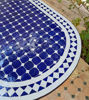 Picture of CUSTOMIZABLE Oval Mosaic Table - Crafts Mosaic Table - Blue and White Mid Century Zellije Table - Dining Table For Outdoor & Indoor - GIFT