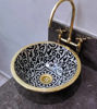 Picture of CUSTOMIZABLE Unlacquered Brass Rim Bathroom Sink - Brass & Ceramic Bathroom Vessel - Provide Us With Color And Brass Finish - Handmade Basin
