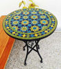 Picture of Handmade Moroccan Mosaic Garden Patio Table – Custom Mid-Century Outdoor & Indoor Round Farmhouse Decor