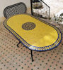 Picture of CUSTOMIZABLE Oval Mosaic Table - Crafts Mosaic Table - Mosaic Table Art - Mid Century Zellije Table - Handmade For Outdoor & Indoor - GIFT