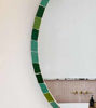 Picture of CUSTOMIZABLE Zellige Tiles Mirror, Emeraled Green 30mm Tiles - Natural 3 Shades Of Green Zellige Mosaic Tiles - Round Bathroom Wall Mirror