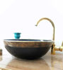Picture of Free 2 Days Shipping Customosaic Clearance 16" Round Black Barss Vessel Bathroom Sink - Holiday Gift