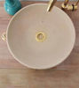 Picture of Customosaic Clearance 16" Round Raw Beige Clay Bathroom Sink - Bathroom Vessel