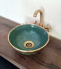 Picture of Emerald Green & Aged Brushed Brass Bathroom Vanity Sink