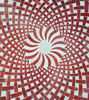 Picture of Handmade Red Mosaic Outdoor Coffee Table – Moroccan Bistro Table with Complicated Zellige Pattern
