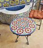 Picture of Handmade Outdoor Mosaic Coffee Table – Multi-Colored Zellige Bistro Table