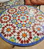 Picture of Handmade Outdoor Coffee Table - Complicated Mosaic Pattern Multi-Colored Table - Bistro Table - Housewarming Gift