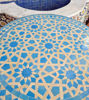 Picture of Handmade Outdoor Coffee Table - Complicated Mosaic Pattern Turquoise Table - Bistro Table GIFT