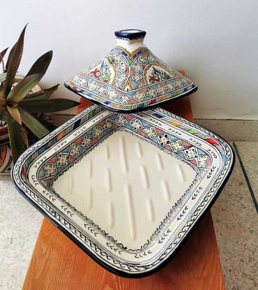 Picture of Handmade Authentic Berber TAGINE - Ceramic Cooking and Serving Tagine - CUSTOMIZABLE Dining And Serving Tagine - Ceramic Handmade Cooking