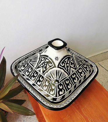 Picture of Handmade Authentic Berber TAGINE - Ceramic Cooking and Serving Tagine - CUSTOMIZABLE Dining And Serving Tagine - Ceramic Handmade Cooking