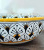 Picture of Mid-Century Modern Sunflower Hand-Painted Ceramic Bathroom Sink – Boho Vessel with Brass Drain Cap