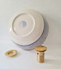 Picture of Handmade Moroccan Ceramic Bathroom Sink – Mid-Century Modern Boho Washbasin with Golden Trim + Free Brass Drain Cap & Candle Holder
