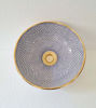 Picture of Handmade Moroccan Ceramic Bathroom Sink – Mid-Century Modern Boho Washbasin with Golden Trim + Free Brass Drain Cap & Candle Holder