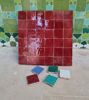 Picture of Handmade Red Burgundy Terracotta Zellige Tiles – 50x50mm Moroccan Mosaic for Kitchen & Bathroom