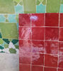 Picture of Handmade Red Burgundy Terracotta Zellige Tiles – 50x50mm Moroccan Mosaic for Kitchen & Bathroom