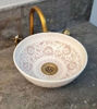 Picture of Teal & White Bathroom Vessel Sink