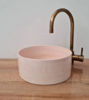 Picture of Pink Bathroom Vessel Sink - Bathroom Vessel Sink - Countertop Basin - Mid Century Modern Bowl Sink Lavatory -Solid Brass Drain Cap Gift
