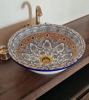 Picture of Round Ceramic Vessel Bathroom Sink – Handmade Moroccan Vanity Basin | Custom Mid Century Modern Countertop Sink (8"–20" Diameter)