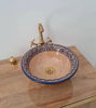 Picture of Natural Terracotta Mid Century Modern Bathroom Sink – Handmade Ceramic Washbasin – Countertop or Undermount Vanity Basin
