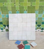 Picture of White Terracotta Zellije "30 50 x 50mm Tiles", 12" x 12" Pannel - Handmade Bathroom Kitchen Tiles Straight Edge Ceramic Singular Subway Tile