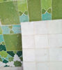 Picture of White Terracotta Zellije "30 50 x 50mm Tiles", 12" x 12" Pannel - Handmade Bathroom Kitchen Tiles Straight Edge Ceramic Singular Subway Tile
