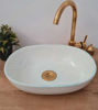 Picture of Boho Chic Moroccan Handmade Oval Washbasin – Artisan Fish Scale Sink Design for Bathroom & Kitchen