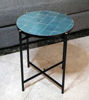 Picture of Teal Blue Mosaic Table - Custom Your Height and Colors - Mid Century Modern Patio Table - Handmade Coffee Table For Outdoor & Indoor