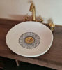 Picture of Minimalist Hand-painted Ceramic Vessel Sink, Handmade Irregular Bowl Washbasin, Bathroom Vessel Sink, Mid Century Modern Bathroom Design