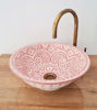 Picture of Handpainted Dusty Pink Bathroom Sink – Moroccan Ceramic Vessel or Undermount Basin for Mid-Century & Antique Decor