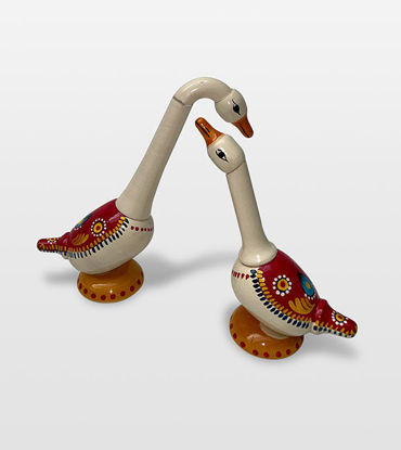 Picture of Wooden Swan Showpieces For Home Decor Handmade Small Wooden Crafts Garden Decor Housewarming Gift Indian Wooden  toy Art - Channapatna Toys
