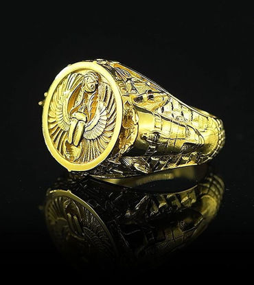 Picture of Gold Eye of Horus & Pharaoh Ring
