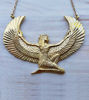 Picture of Medium Brass Isis Goddess Necklace – Winged Isis Pendant, Egyptian Goddess Jewelry, Spiritual Festival Necklace