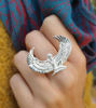 Picture of Silver-Dipped Isis Goddess Ring | Adjustable Egyptian Statement Jewelry