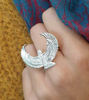 Picture of Silver Dipped Isis Goddess Ring, Maat Jewelry, Hieroglyph Jewelry, Egyptian Ring, Statement Ring